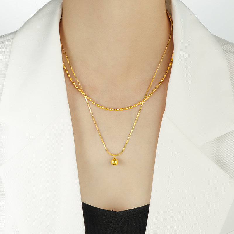 Elara Double-Layer Gold Necklace