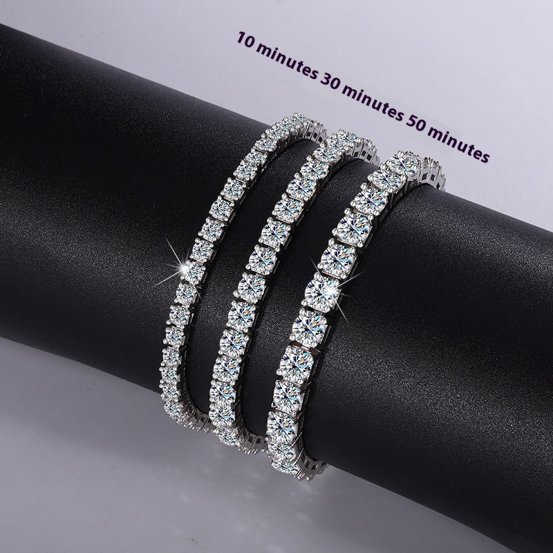 S925 Sterling Silver Moissanite Tennis Bracelet