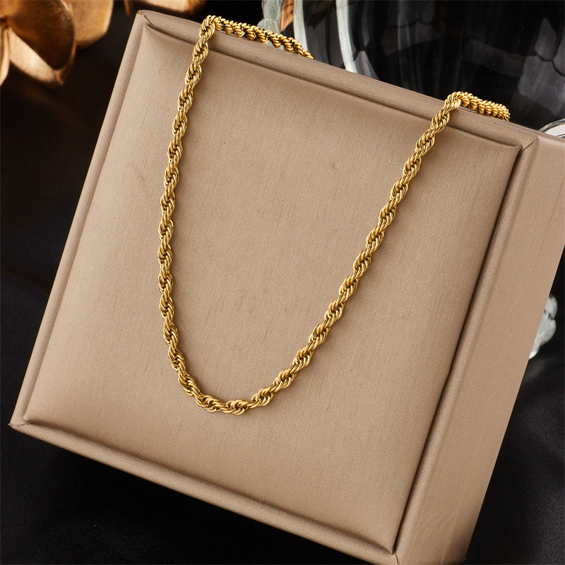 Luxury Multi-Layer Gold Clavicle Necklace-18K Gold-plated Titanium Steel