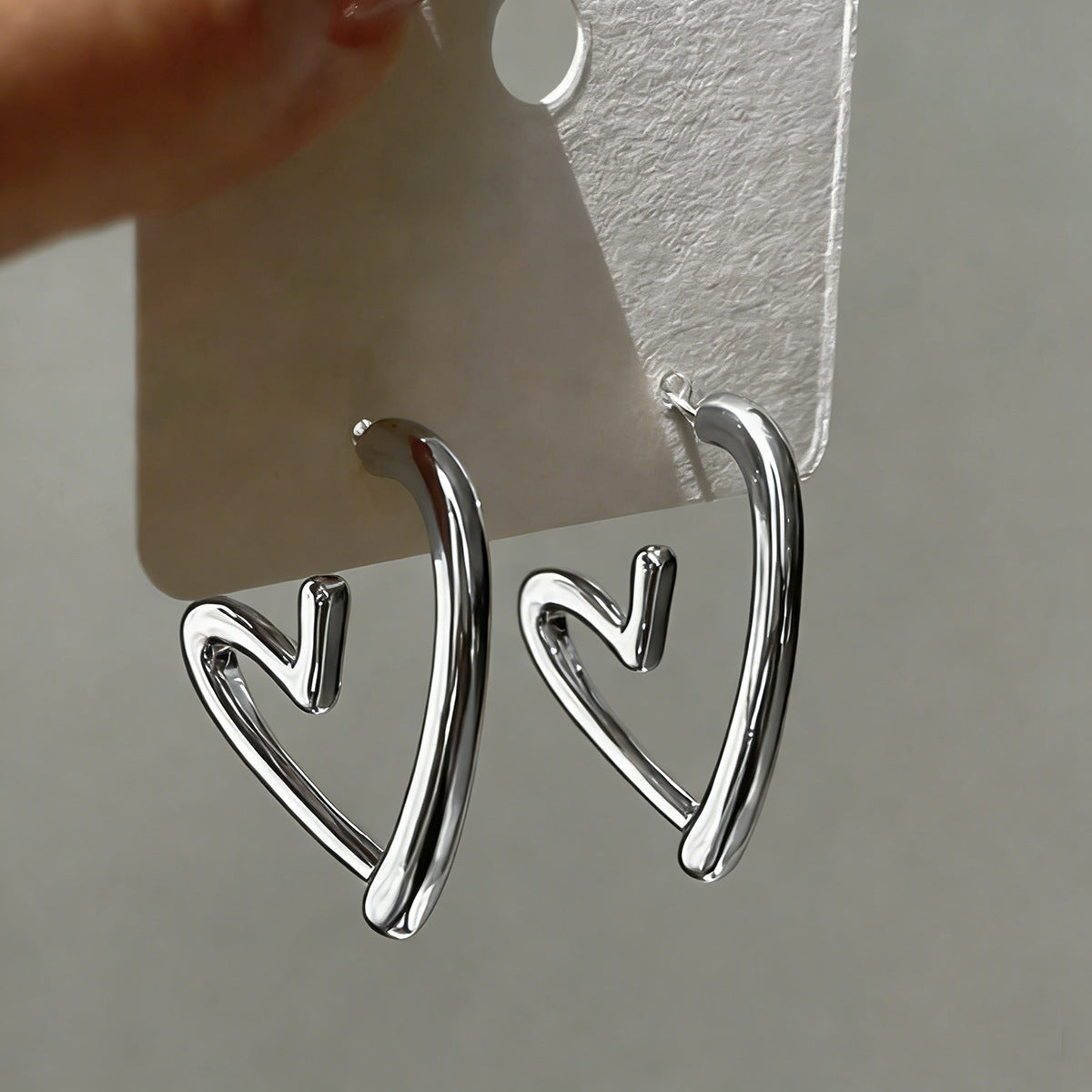 Heart-Shaped Hoop Earrings