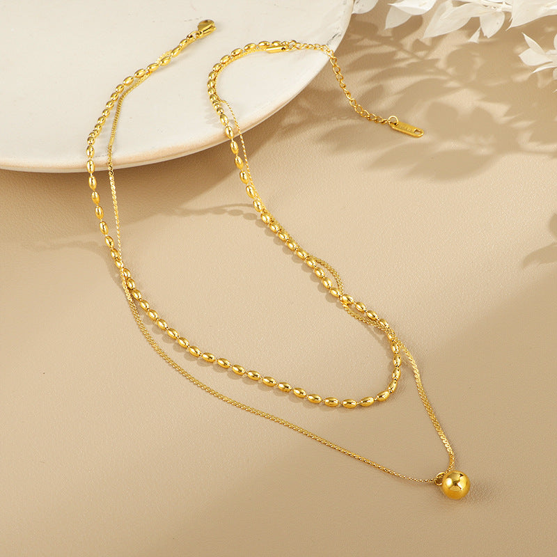 Elara Double-Layer Gold Necklace